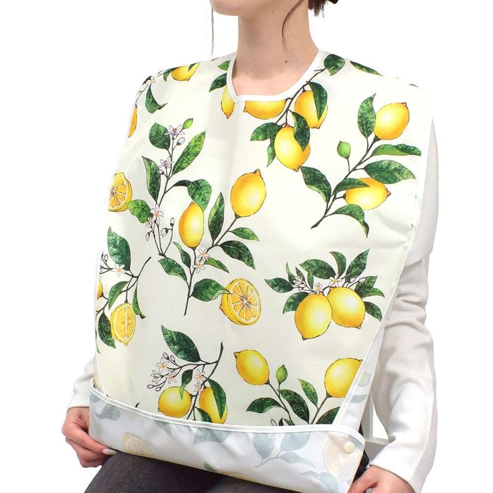 

СТИЛЬ Декор Фартук для кормления с карманом Набор из 2 шт. Цитрусовый Лимонный Фартук для еды Кормление Водоотталкивающий Кормление Стильный Милый Пожилой Дом престарелых Уход