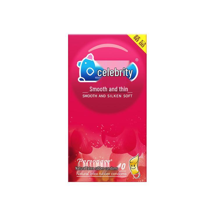 Celebrity Ultra-Thin G-Spot Condoms, Ice & Fire Combo, Small Size, Large Particles, Black