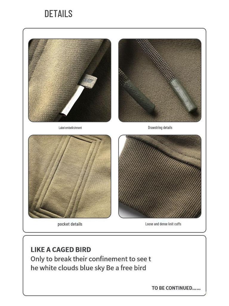 Men's American Retro Heavyweight Hoodie - New Autumn/Winter Trend, Loose Fit with Plus Velvet.