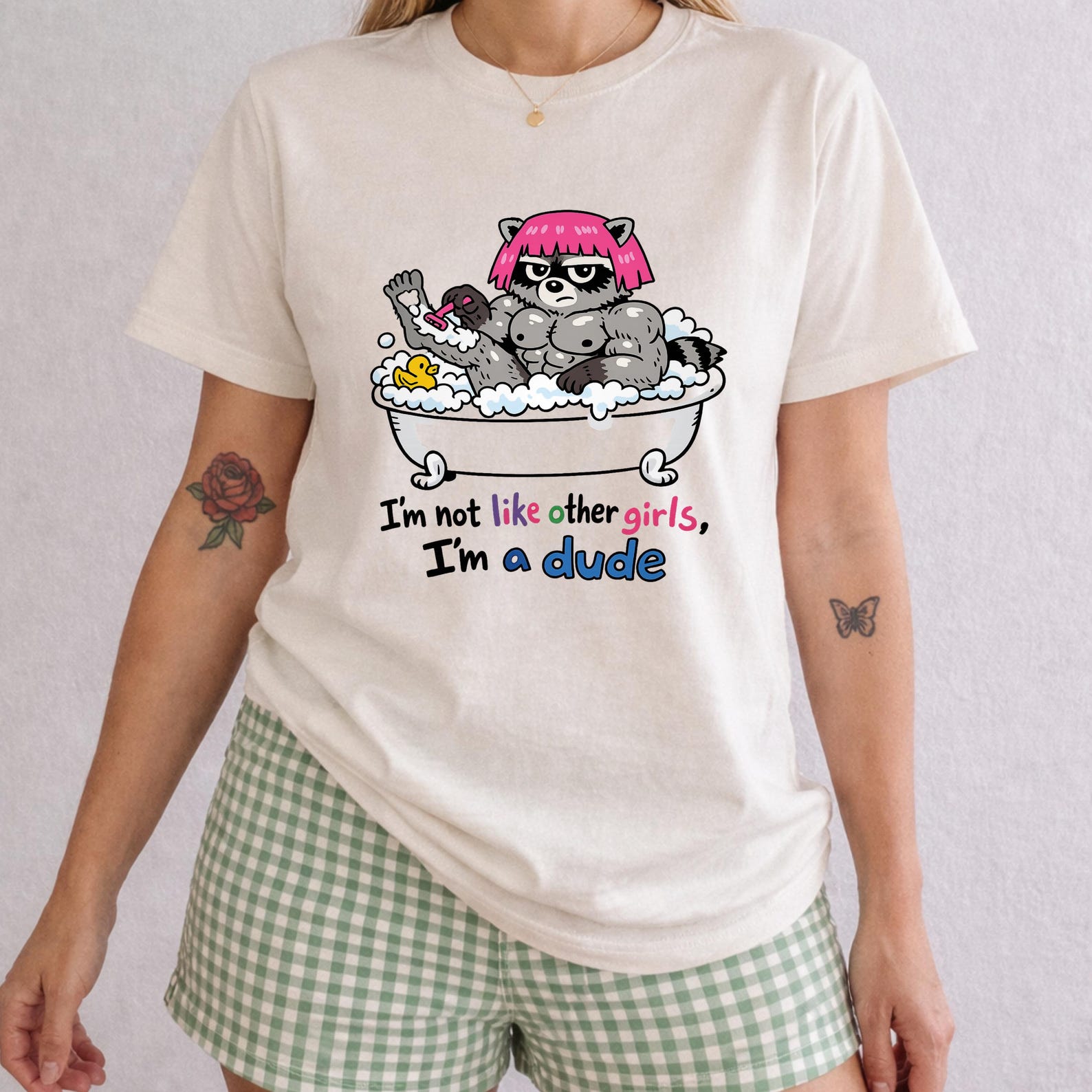 Funny Raccoon Graphic Shirt, I m Not Like Other Girls Meme Tee 3XL