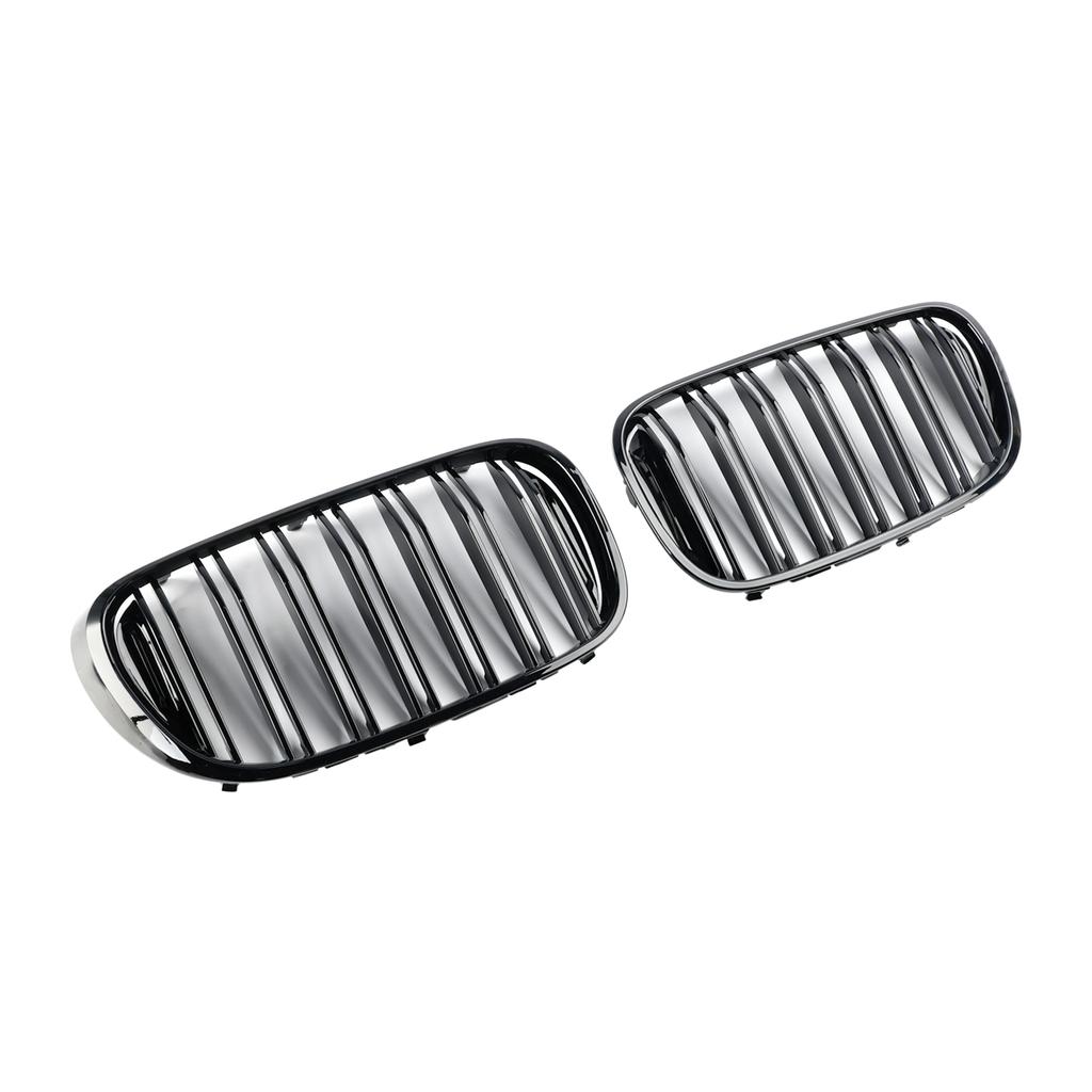 Black 2 Slat Front Kidney Grill Grille Fit BMW 7 Series G11 G12 2016-18 Pre-LCI