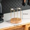 Wood Brass Disposable Cup Storage Holder Rack Shelf Water Tea Cups Dispenser Mug Display Stand Organizer Supplies Home Organizer