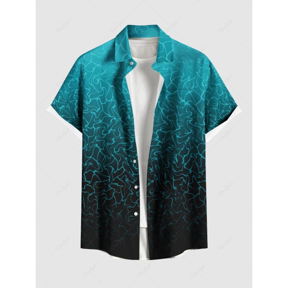 

Мужская рубашка с лацканами в гавайском стиле в сочетании с летним топом на пуговицах с короткими рукавами и 3D-принтом, свободная мужская повседневная рубашка 4XL
