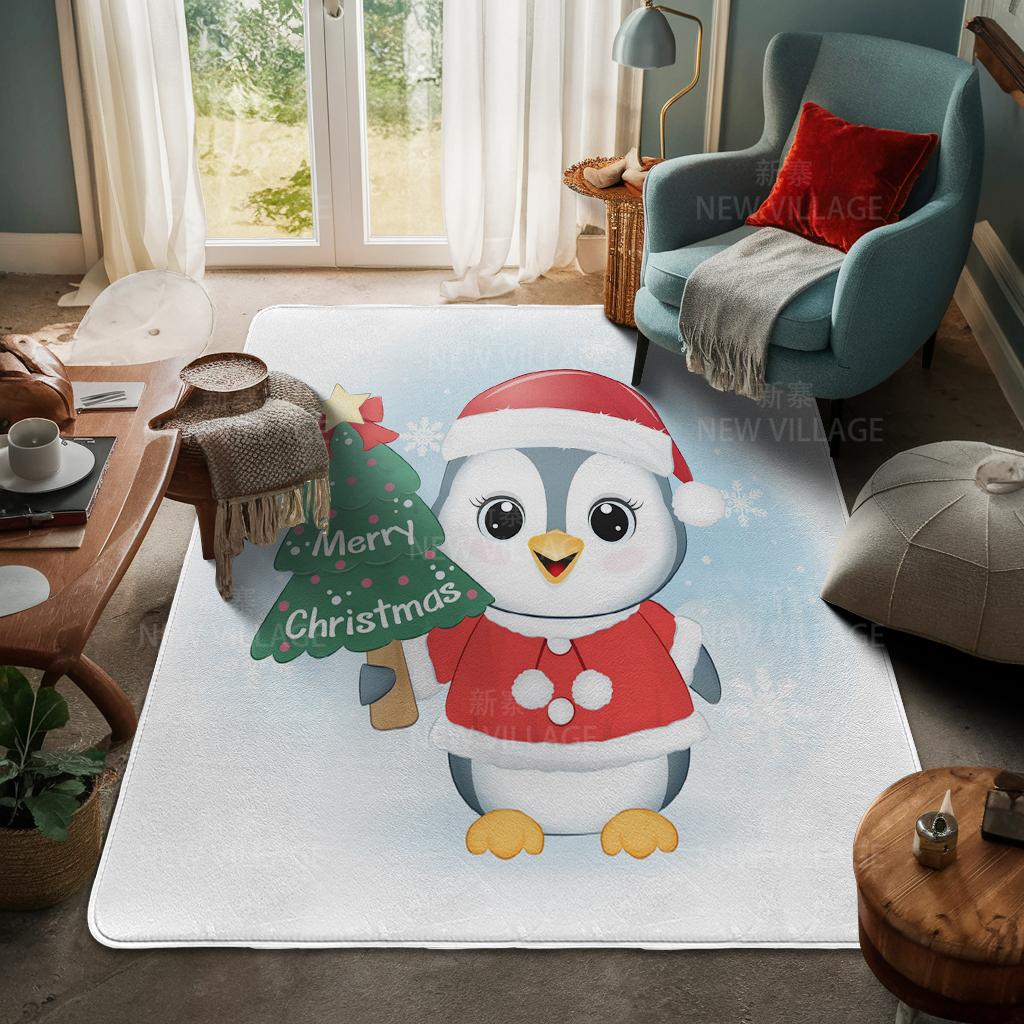 House Entrance Carpet Home Door Mat Living Room Bath Foot Bathroom Non-slip Water Absorption Rugs Bath Merry Christmas Winter