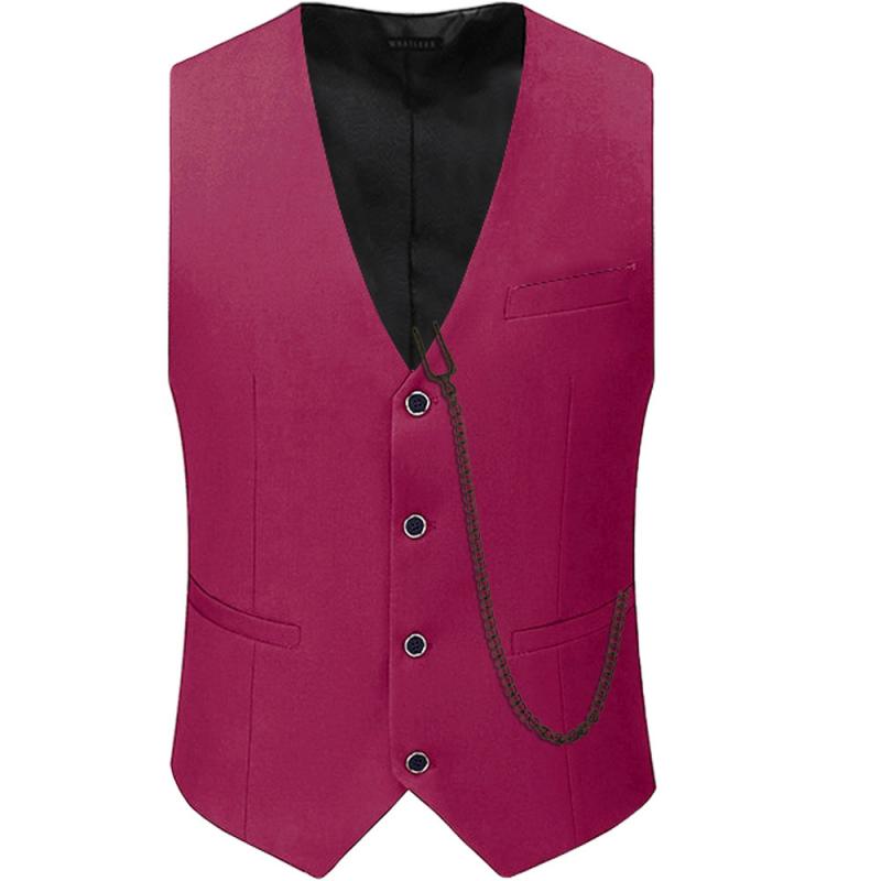 Nieuwe veelkleurige modieuze prom party vest heren formele retro vest mouwloze riem accessoires effen kleur zakelijke vest heren