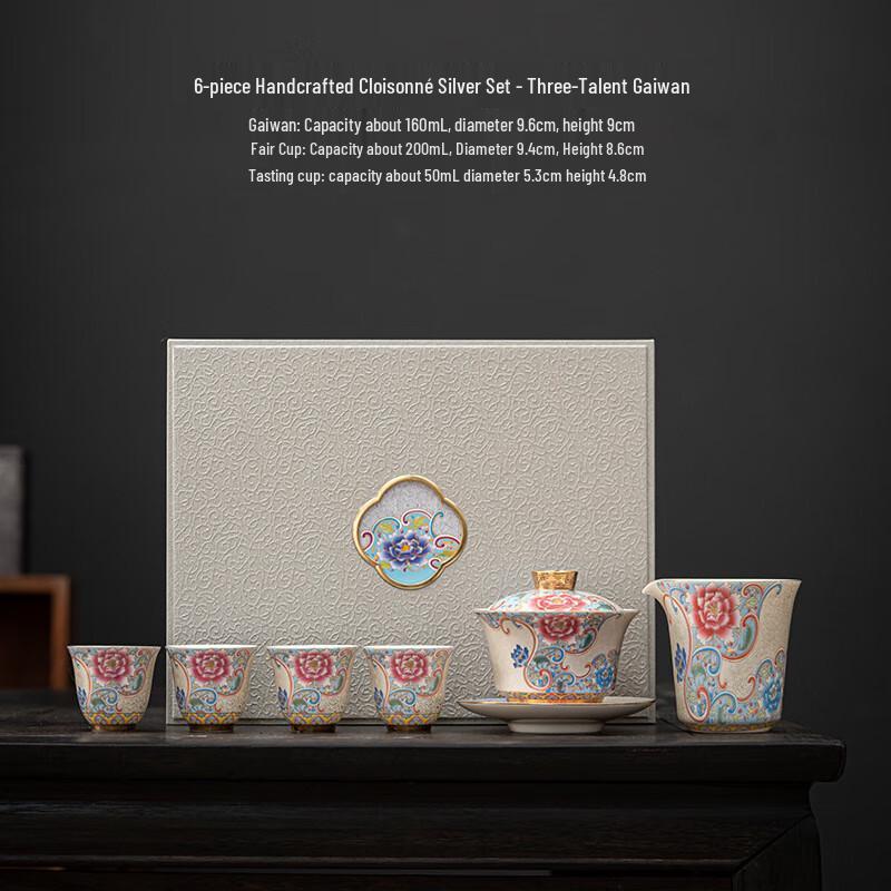 

Chinese Cloisonné Ceramic Gaiwan Tea Set