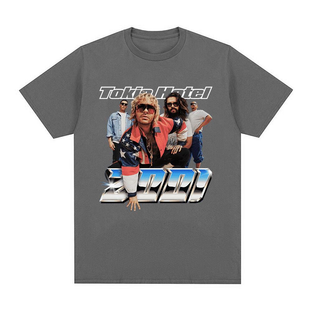 Niemiecki Zespół Rockowy Tokio Hotel Graficzny T-shirt Moda Męska Hip Hop Punk Krótki Rękaw T-shirt Casual Bawełniane Oversize'owe T-shirty