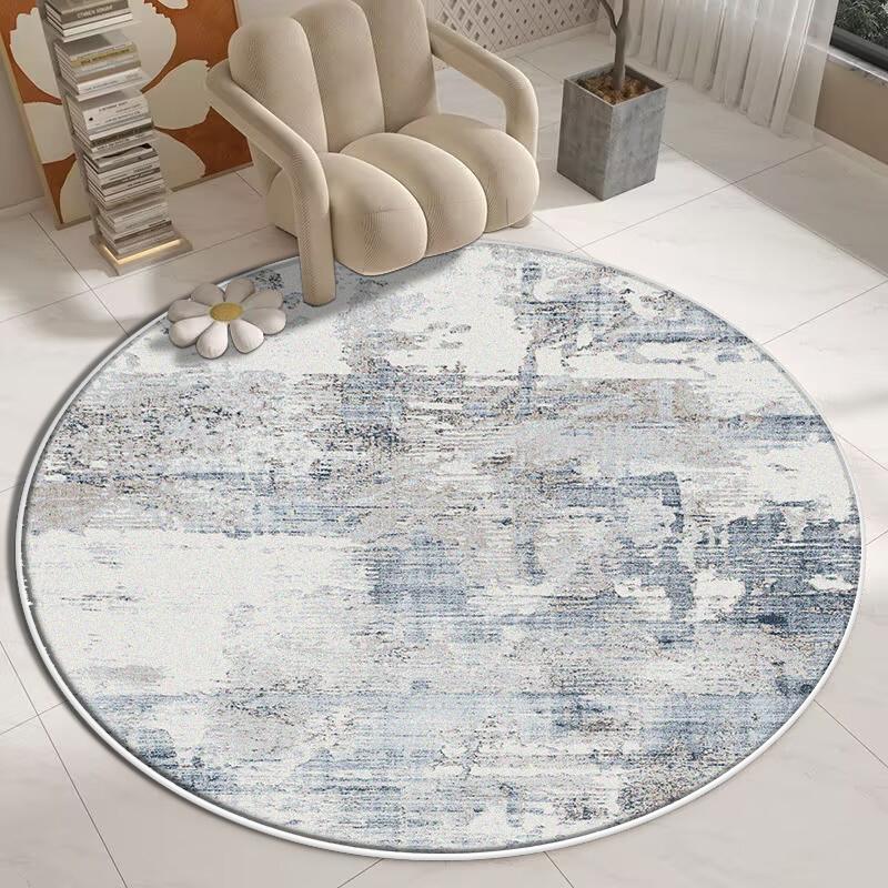 Light Luxury Round Carpets for Living Room Modern Minimalist Bedroom Decor Carpet Large Area Study Rug Thick Anti-slip Floor Mat