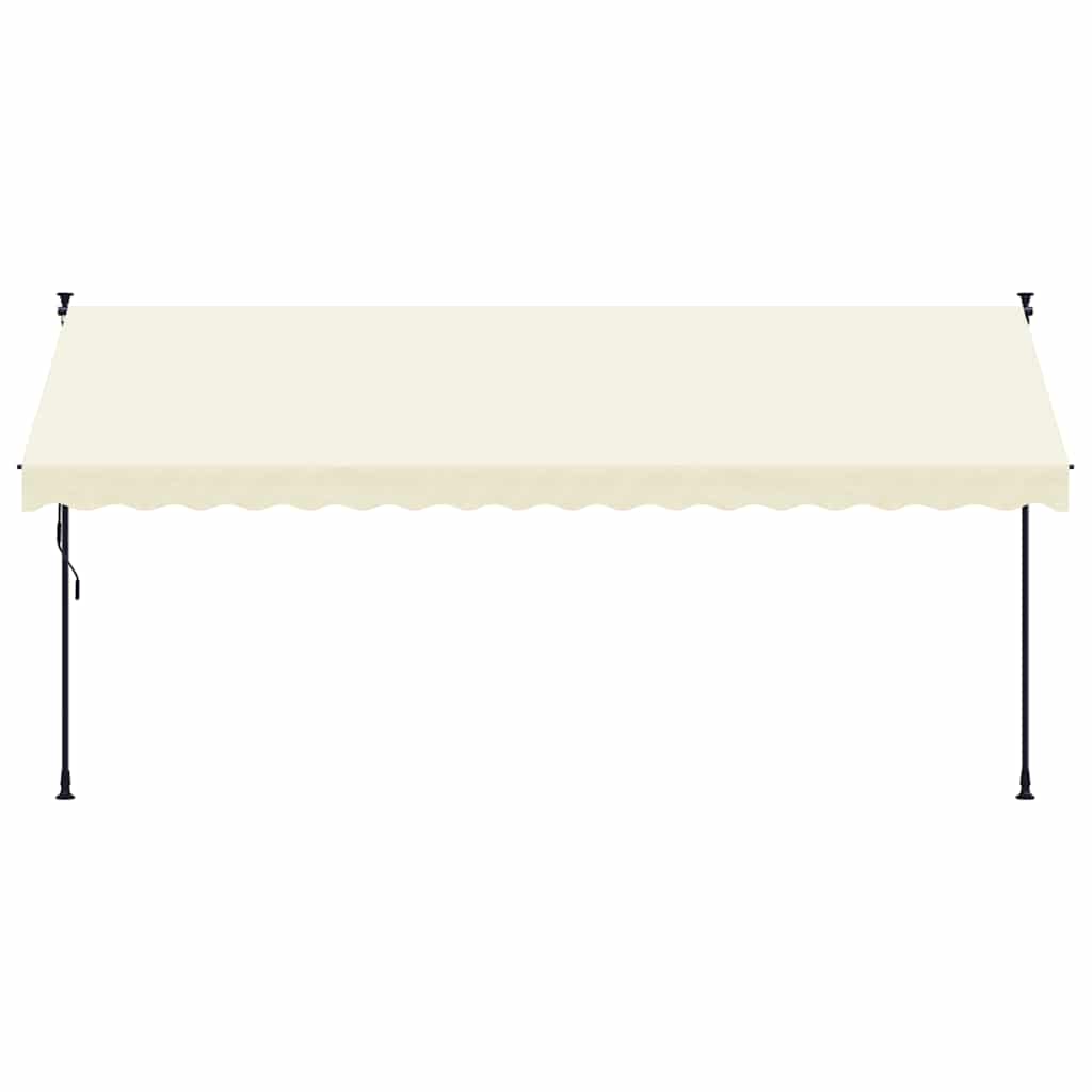 Retractable Awning Cream 400x150 Cm Fabric and Steel