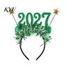 Festive Headwear Hair Hoop, Non-Slip Headband with Adjustable 2027 Digital Star And Number Design, Parent-child Holiday Accessory for Christmas