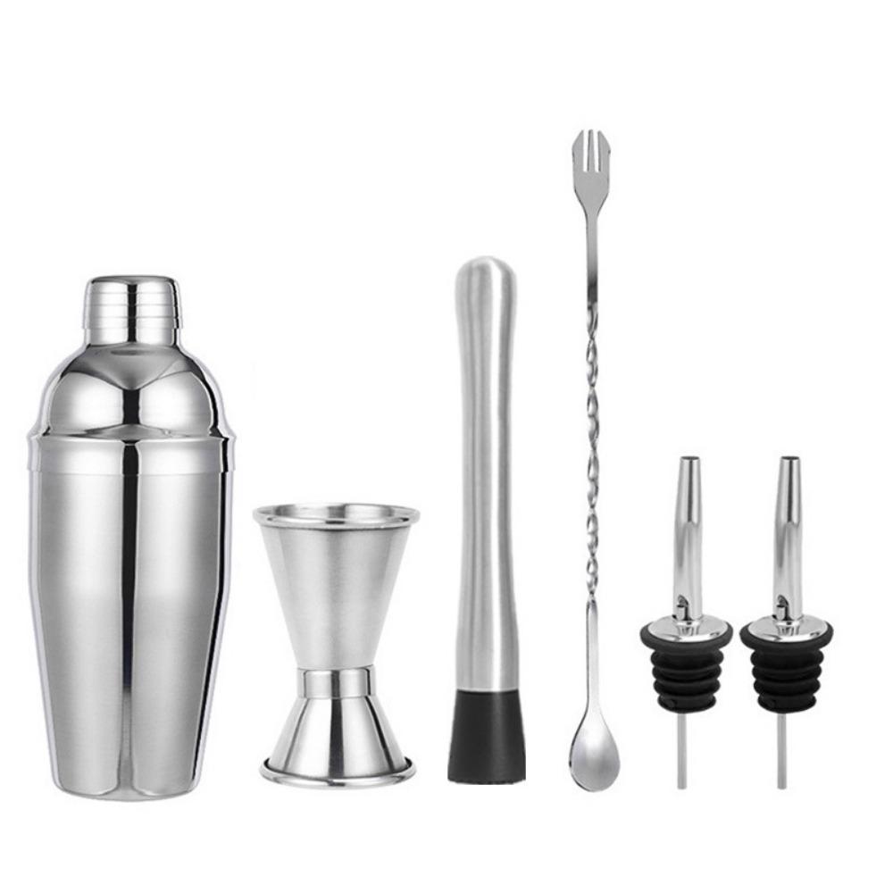 6Pcs/Set Stainless Steel Drink Mixer Bar Set Double Measuring Jigger Drink Shake  Cocktail Making