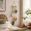 Yarn Woven Wall Art Leaf Tapestry Handmade Wall Hanging Pendant Creative Handwoven Tapestry  Gift
