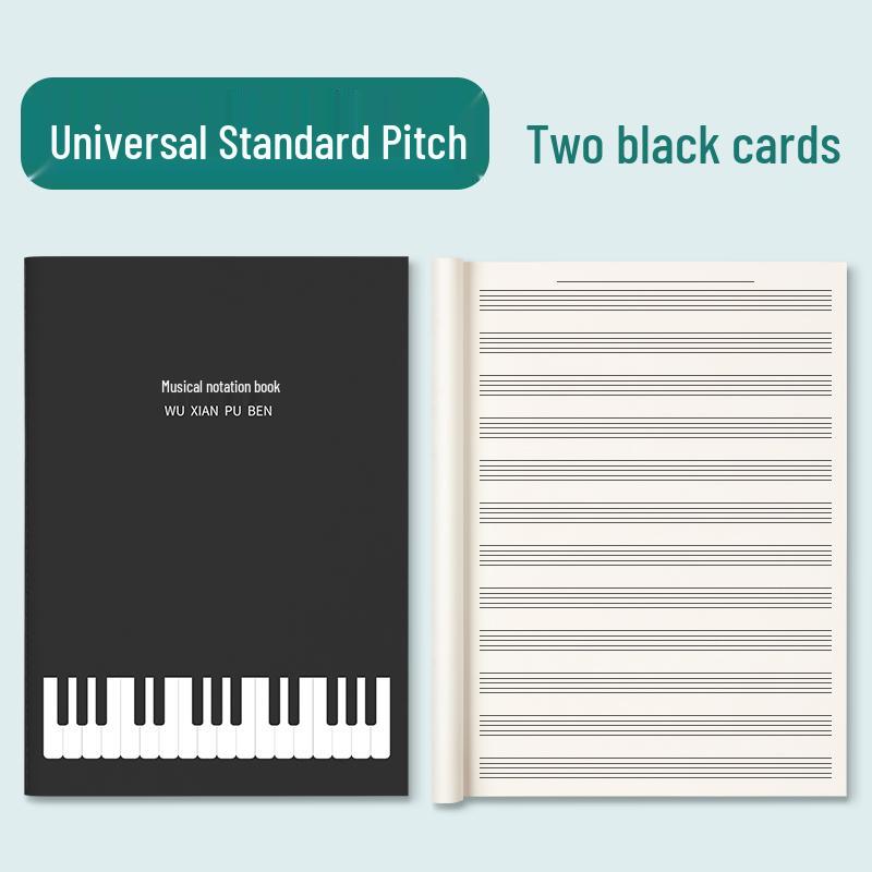 Poznámkový blok hudební teorie pro začátečníky: Papír s osnovou pro studenty a profesionály