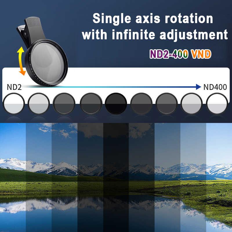 52mm/67mm Lens Filter Adjustable Light Reduction Variable ND Filter Iphone DSLRs Smartphones Tiktok Photography Accessories