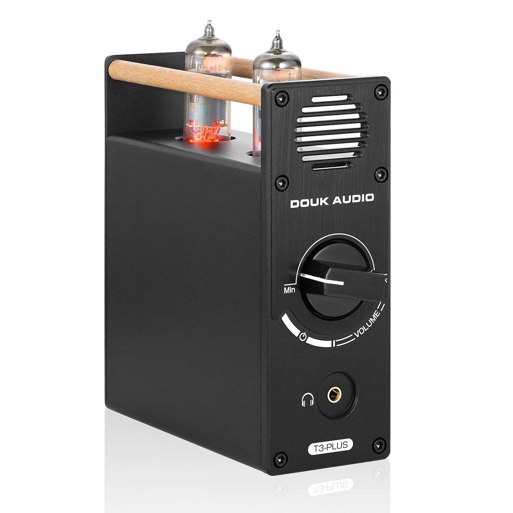Douk Audio T3 PLUS Vacuum Tube 6A2 Preamp MM/MC Phono Stage Desktop Headphone Amplifier for Record Players