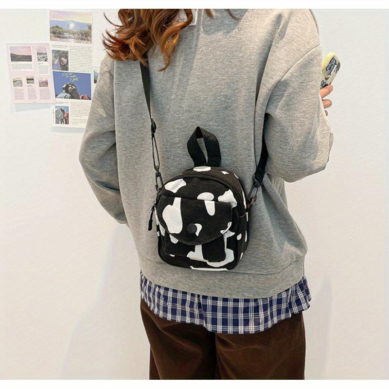 Milk Pattern Backpack Women Bag Trendy Fashion Shoulder Bag Casual Crossbody Bag