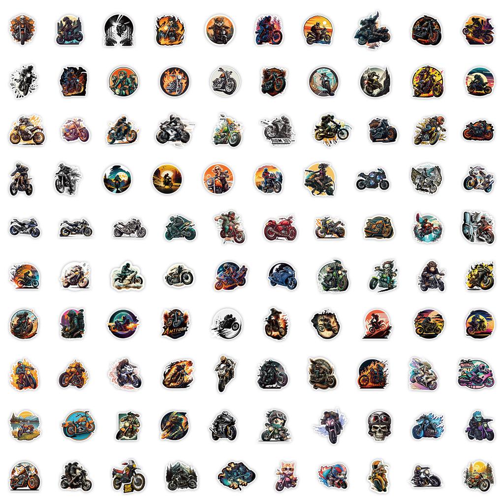 100 Motorcycle Graffiti Stickers Car Computer Mobile Phone Decoration Stickers Waterproof Creative Trendy Stickers
