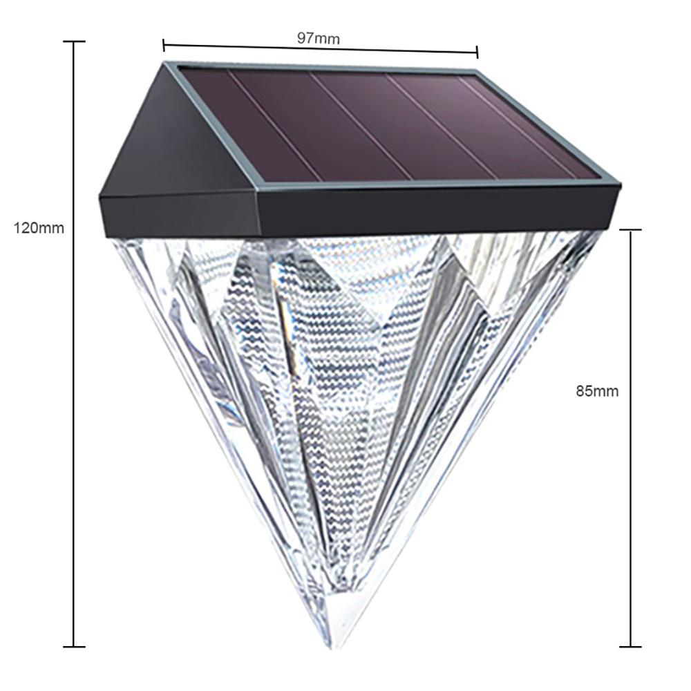 Diamond Solar Fence Light Solar Deck Light Outdoor Waterproof Solar Step Light Solar Wall Light For Garden Yard Patio Stair Post