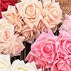5 Bündel Real Touch Rosenblüten Künstliche Große Blüte Falsche Rose für Zuhause Büro Hochzeitsfeier Dekoration Innenbereich Blumendekorationen Tischmittelstücke