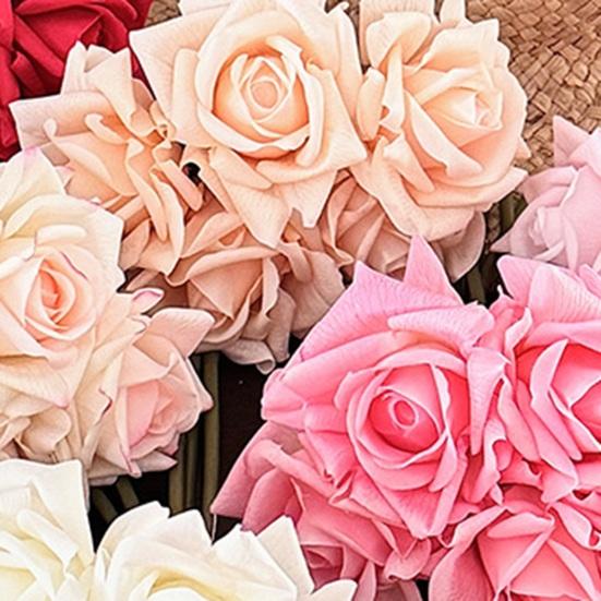 5 Bündel Real Touch Rosenblüten Künstliche Große Blüte Falsche Rose für Zuhause Büro Hochzeitsfeier Dekoration Innenbereich Blumendekorationen Tischmittelstücke