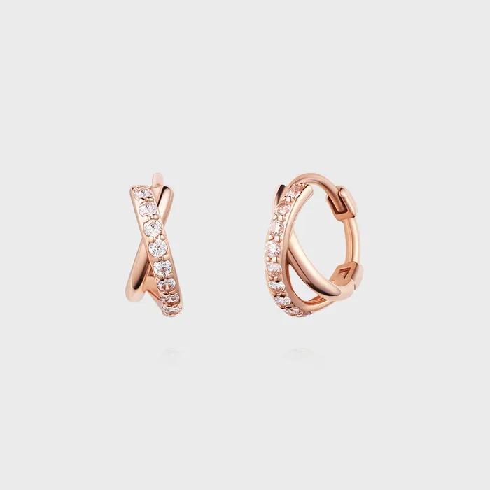 STONEHENGE Crossing 14K Cubic One-Touch Earrings SA24C60K