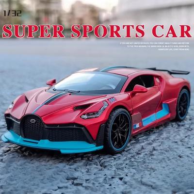 1:32 Scale Divo Bolide Sports Car Model Toy Metal Die-cast Music Light Pull Back Doors Opened Vehicle Models Boys Birthday Gifts
