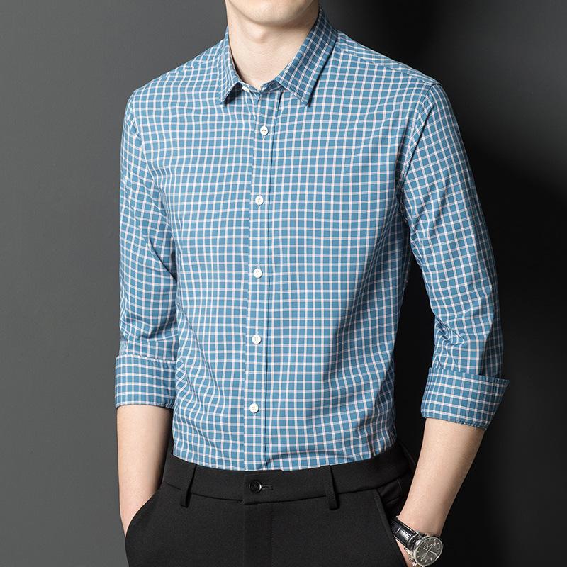 Новая мужская рубашка с длинными рукавами для молодежи и среднего возраста — фото 7