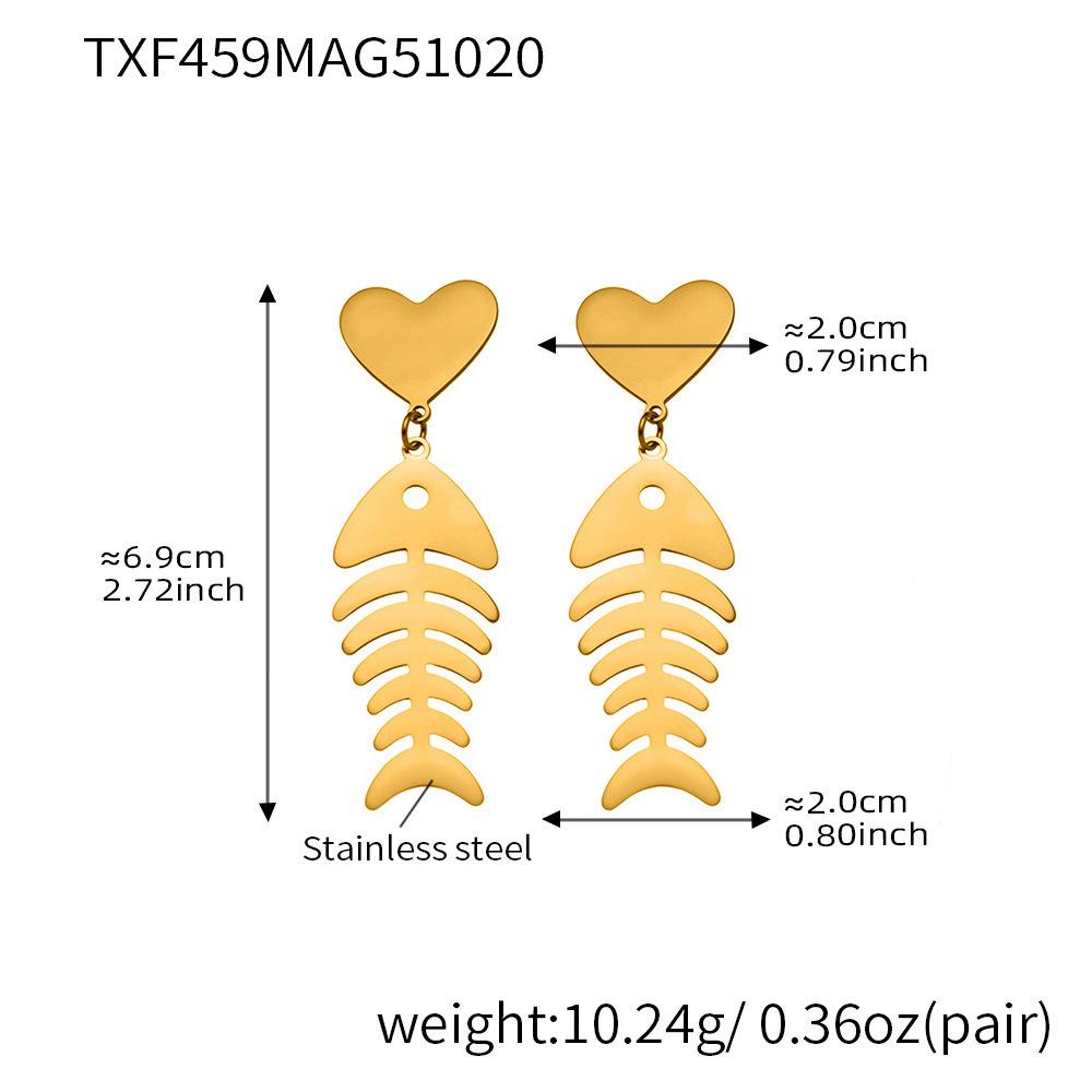 Herz Halskette Ohrringe Ring aus Edelstahl 18k vergoldet Pulloverkette Lange Halsketten Passende Ohrringringe für Frauen