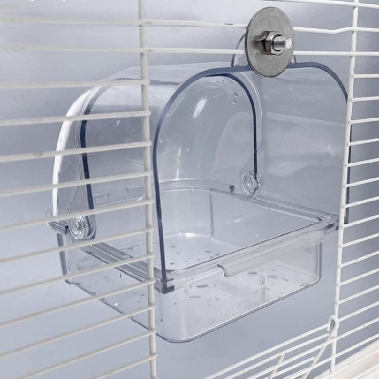 Bird Cage Mounted Shower Room Antisplashing Hangable Bathing Tub for Parakeets
