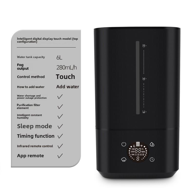 Umidificatore 6L Umidità Costante Intelligente, Grande Capacità e Design Silenzioso, Umidificazione Sana, Design Multifunzionale