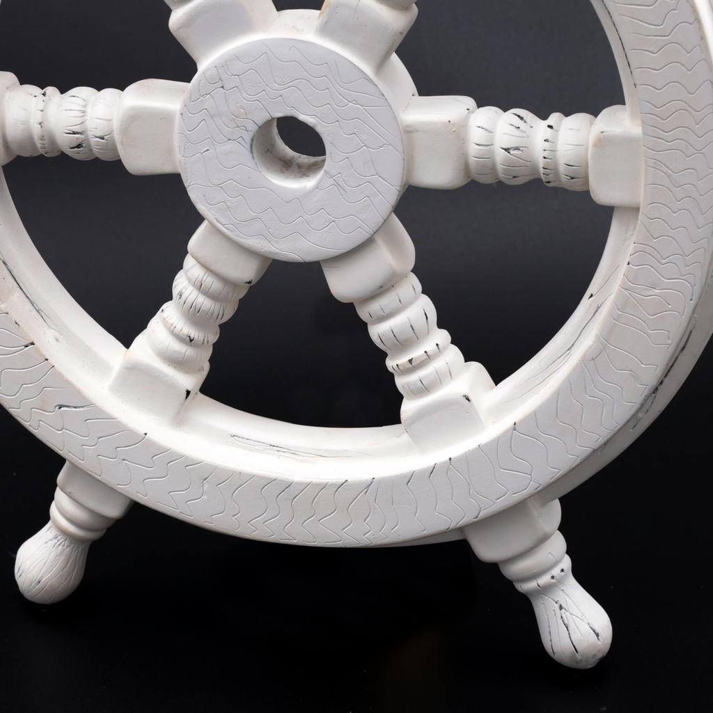 Nagina International Classic Wooden Whitewash Ship Steering Wheel (36 Inches) NC-EN4P-M299
