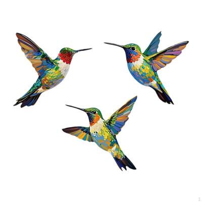 3Pcs Hummingbird Decorations Hanging Iron Decor Ornaments Metal Wall