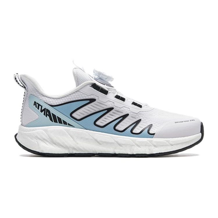 Anta Kids Comfortable Versatile Non-Slip Anti-Kick Shock Absorbing Wear-Resistant Casual Shoes Kids Casual Shoes White Gray Blue 312328802-9