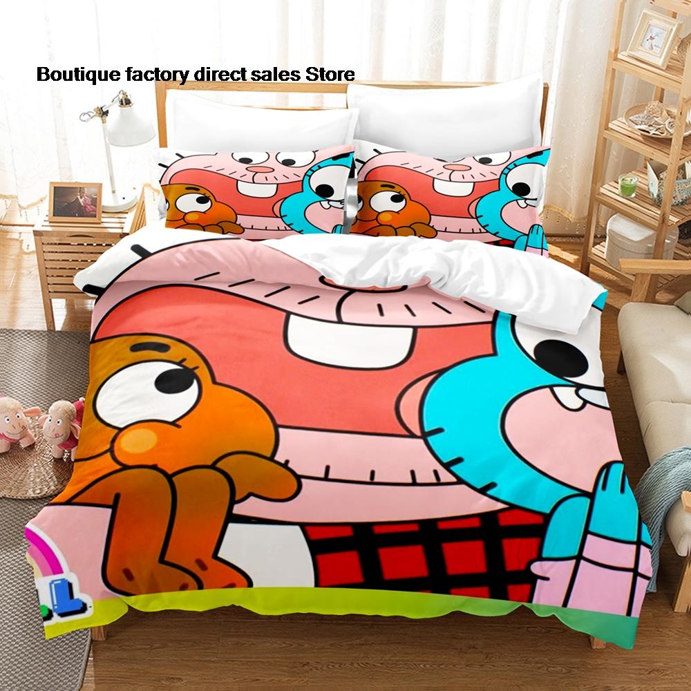 The Amazing World Of Gumball Bedding Set Duvet Cover Pillowcase For Kids Bedroom Decor Twin Full Queen King Size Bed Linen