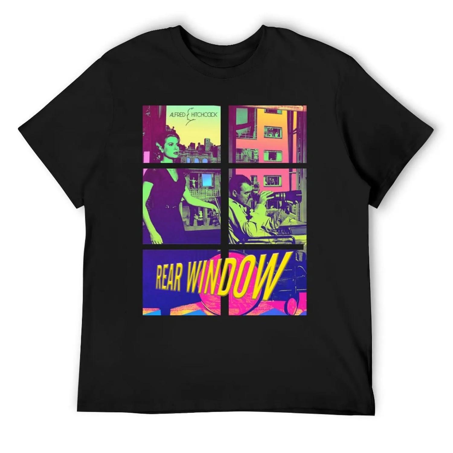 Alfred Hitchcock Rear Window Featuring James Stewart and Grace Kelly Officially Licensed Fan Art T-Shirt XXXXXL чёрный