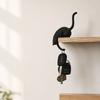 2Pcs 3D Printed Cat Shaped Hook, Black And White Cute Cat Key Hanger, Decorative Ornaments for Cat Lovers, Creative Home Decor