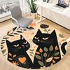 1PC Cats Floral Office Round Area Rug, Indoor Mat Suitable For Office, Under Office Chairs Bedroom Living Room Home Decor, Room DecoT1223050