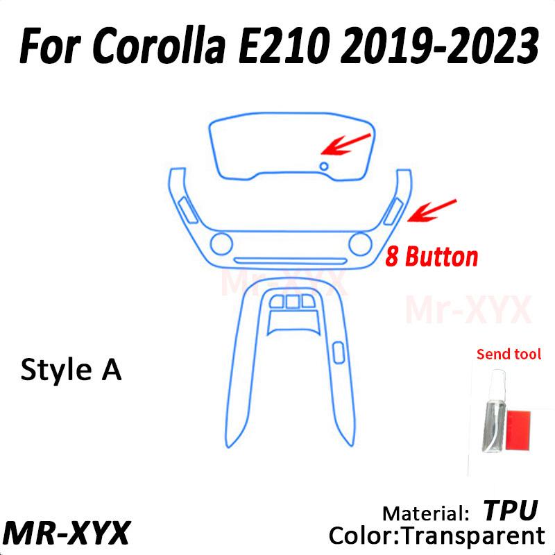 For TOYOTA Corolla E210 -2023 Car Console Gearbox Panel Sticker Transparent TPU Automotive interior protective