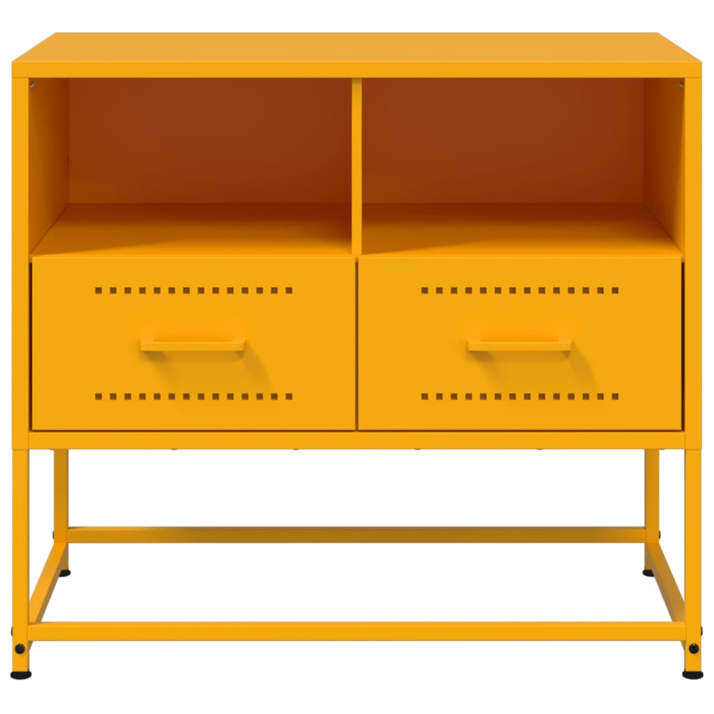 TV Stand Mustard Yellow 68 X 39 X 60.5 Cm Steel