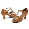 Buty Do Tańca Latino Na Obcasie Sara 7 Cm Jasnobrązowe 40
