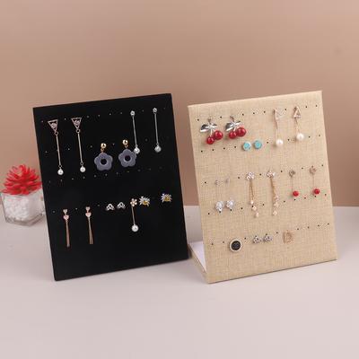 Velvet Suede Ring Earrings Organizer Ear Studs Jewelry Display Stand Holder Rack Showcase Plate Fashion Jewelry Box Case Casket