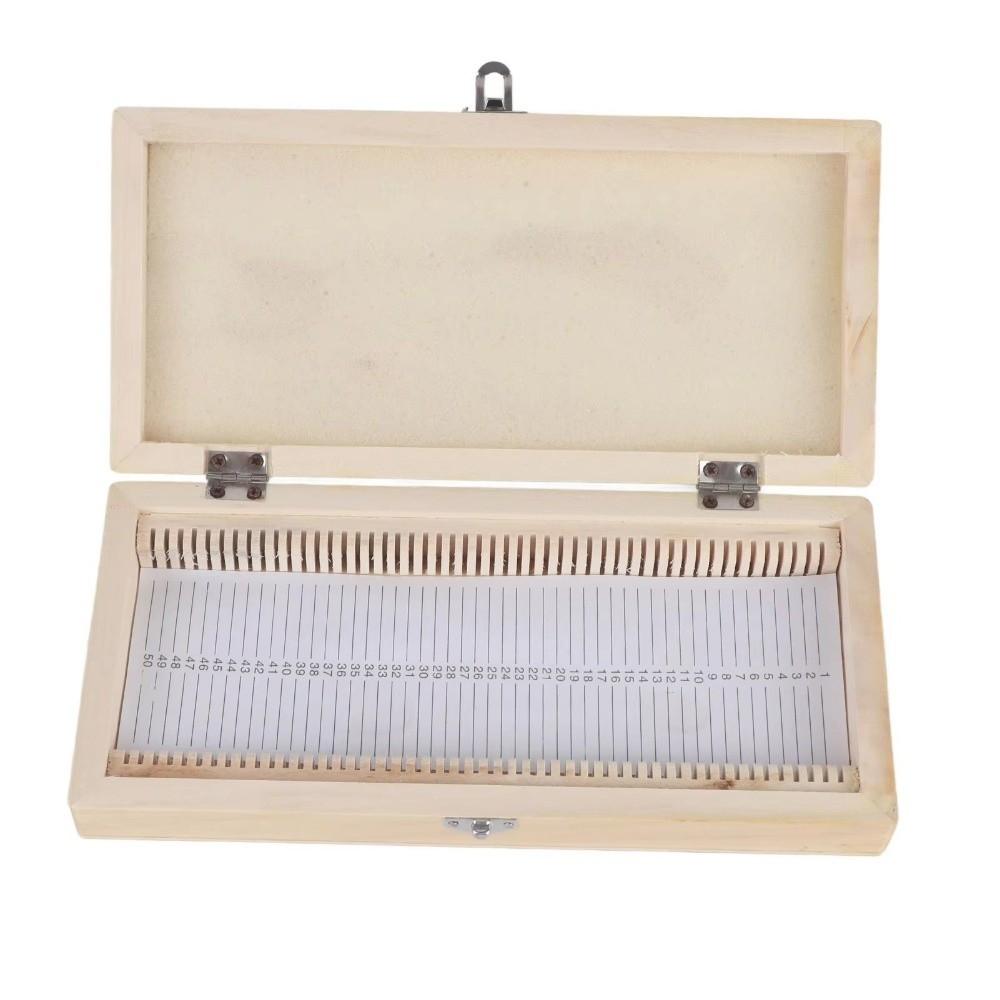 Wooden Specimens Slide Box Metal Buckle 25/50/100pcs Slide Storage Box Case Biology Glass Prepared Microscope Slide Box
