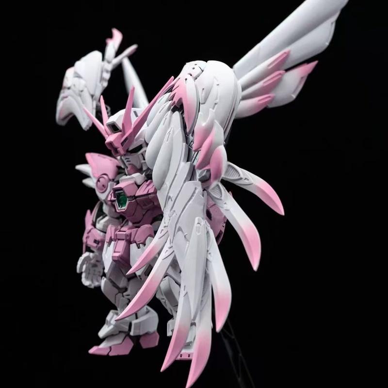 New MGSD Wing Zero Ew Snow White Cherry Blossom Pink Pre-Sprayed Version Assembly Model Kit Action Figures Plastic Playthings Gifts