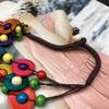 Retro Ethnic Beaded Wood Necklace - In Stock