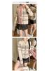 Women's 2026 Autumn/Winter Retro Jacquard Color Block Knitwear Cardigan