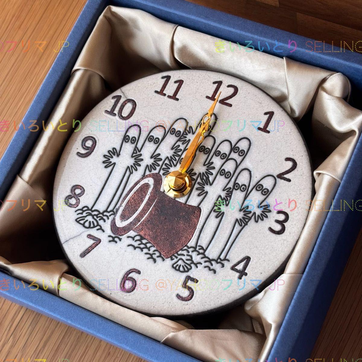 Used [Unused] Moomin Wall Clock Retro Diameter 13cm Made in Italy Pottery Nyoronyoro Moomin Antonio Zaccarella