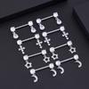 2 bucăți drăguț urs fluture dangle piercing mamelon oțel inoxidabil cruce stea agățat mamelon scut barbell pentru femei inele mamelon