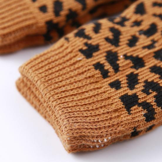 4Pcs/Set Winter Pet Dog Leg Socks Zebra Leopard Dots Print Non-slip Leg Warmers