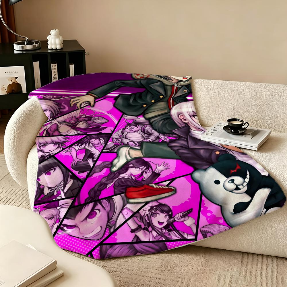 Game S-Super Danganronpas Throw Flannel Blanket Perfect for Sofa Office Bed Travel Sleep Read Relax Camping four season use