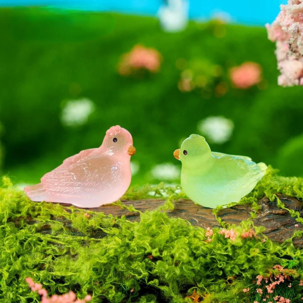 10Pcs Miniature Pigeon Home Decor Diy Accessories Luminous Dove Glow At Night Doll House Decoration Fairy Garden Decorate